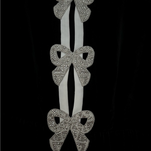 EUC Saloni Camille Bow- Front Mini Dress in black and white Size 14 - Picture 6 of 9